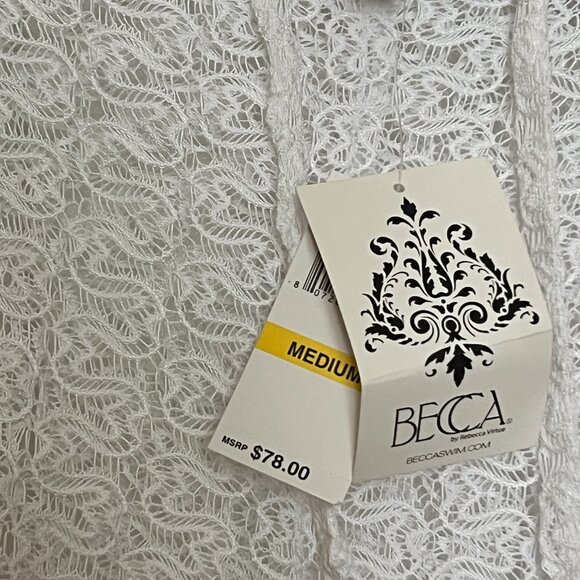 NWT White lace beach cover up pants with side slits size M Never worn - Picture 3 of 4